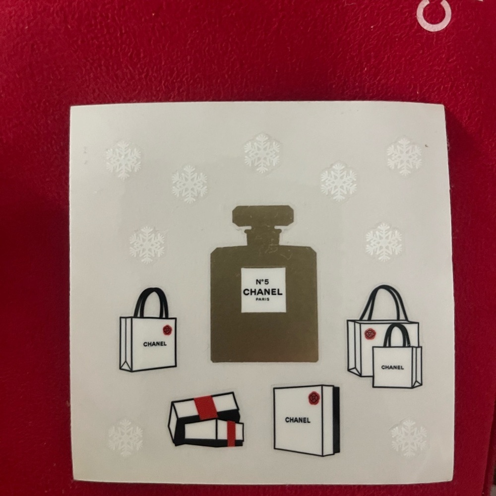CHANEL White Sticker Sheet with Red Backing